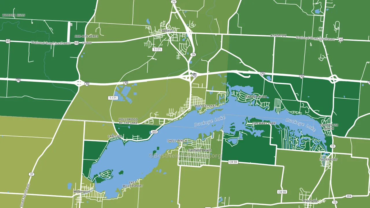Buckeye Lake, OH block-group voter-turnout map