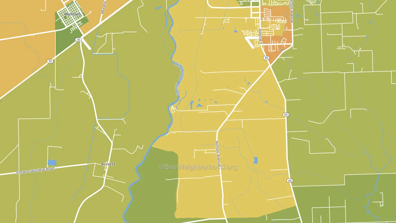 Buckeye, TX block-group voter-turnout map