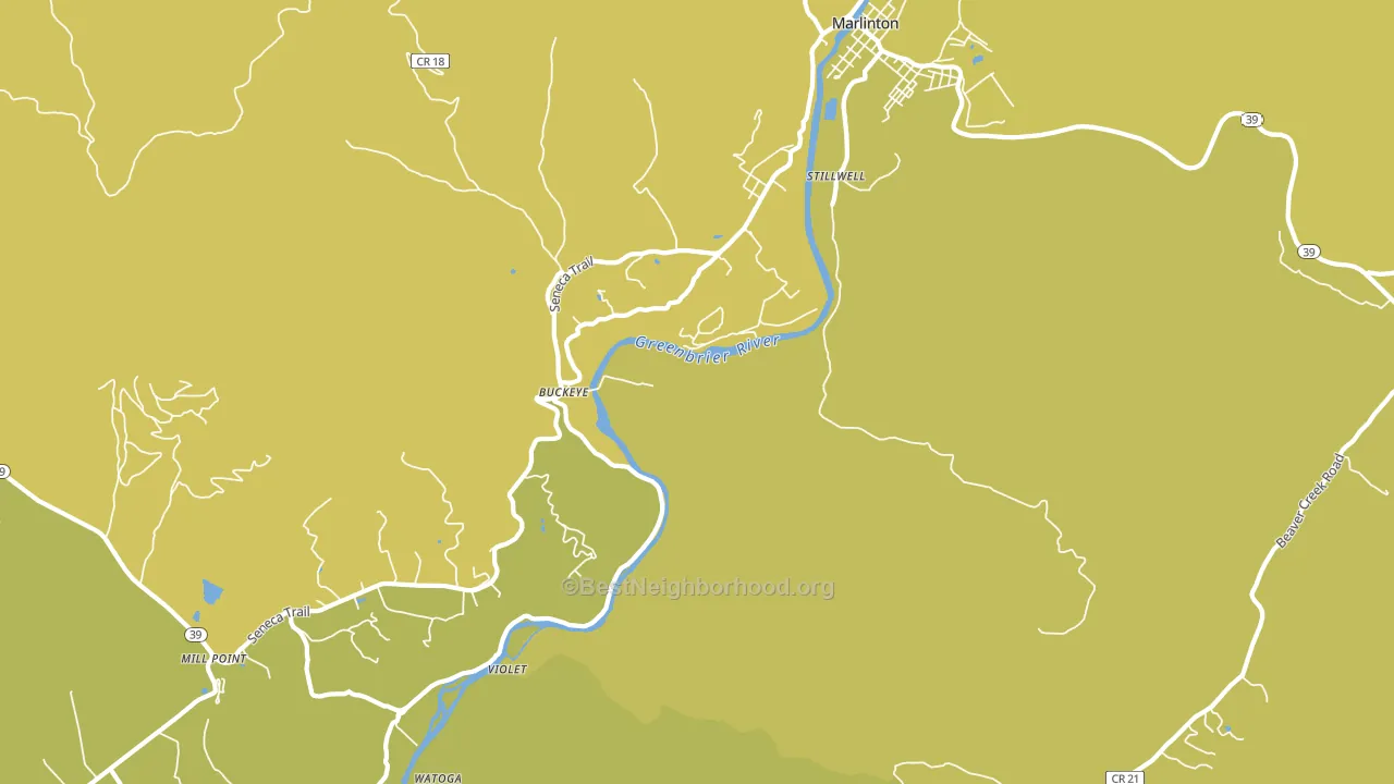 Buckeye, WV block-group voter-turnout map
