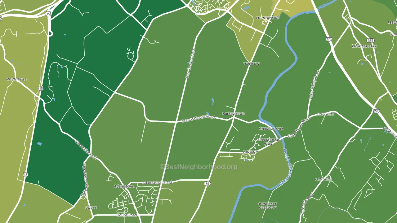 Buckeystown, MD block-group voter-turnout map