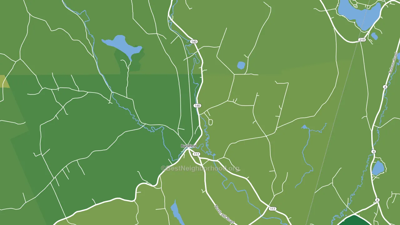 Buckfield, ME block-group voter-turnout map