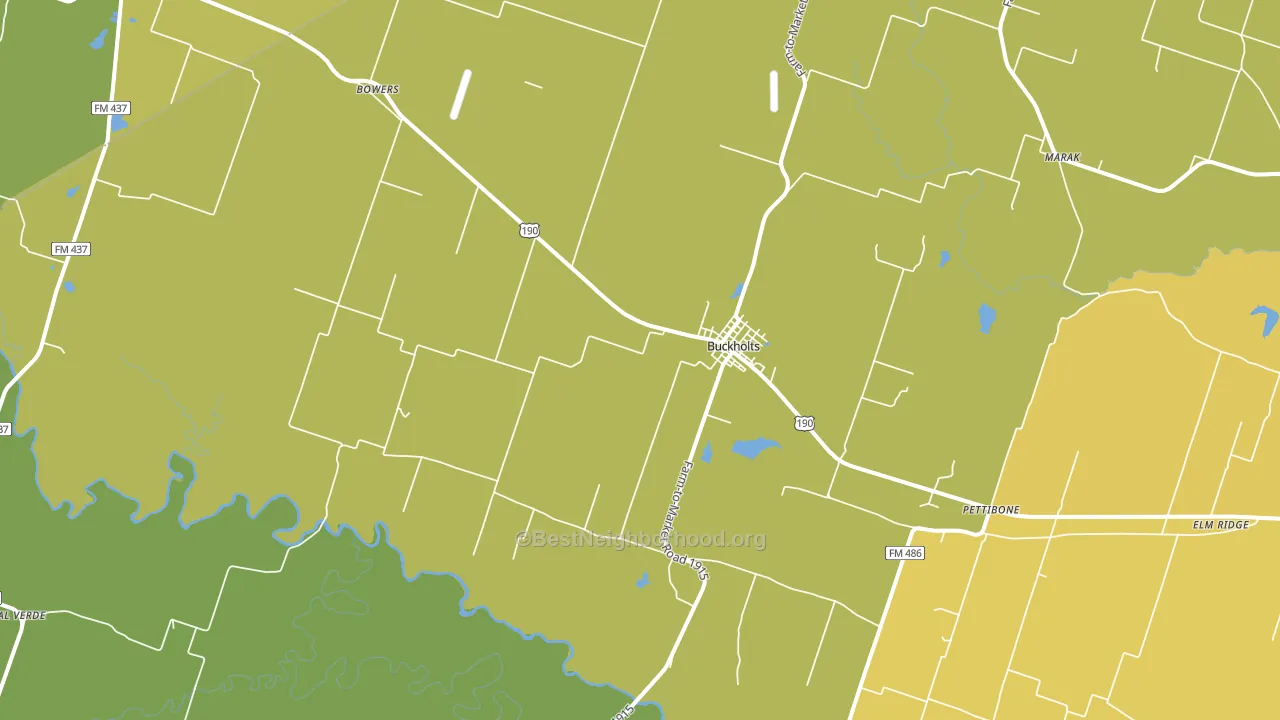 Buckholts, TX block-group voter-turnout map