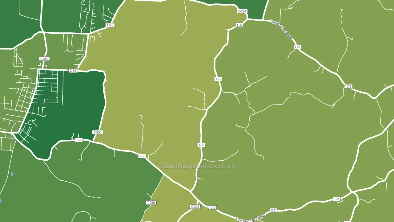 Buckhorn, OH block-group voter-turnout map