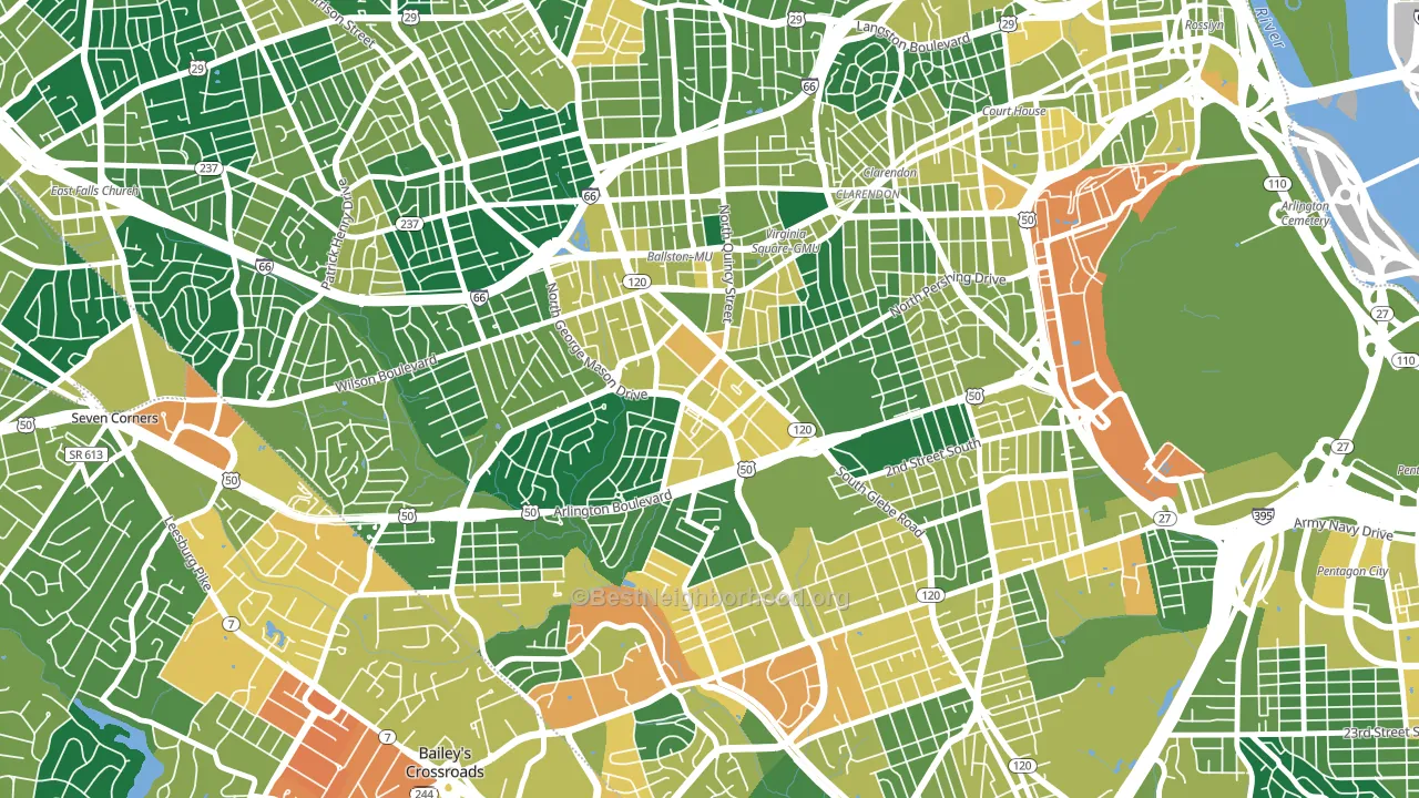 Buckingham, Arlington, VA block-group voter-turnout map
