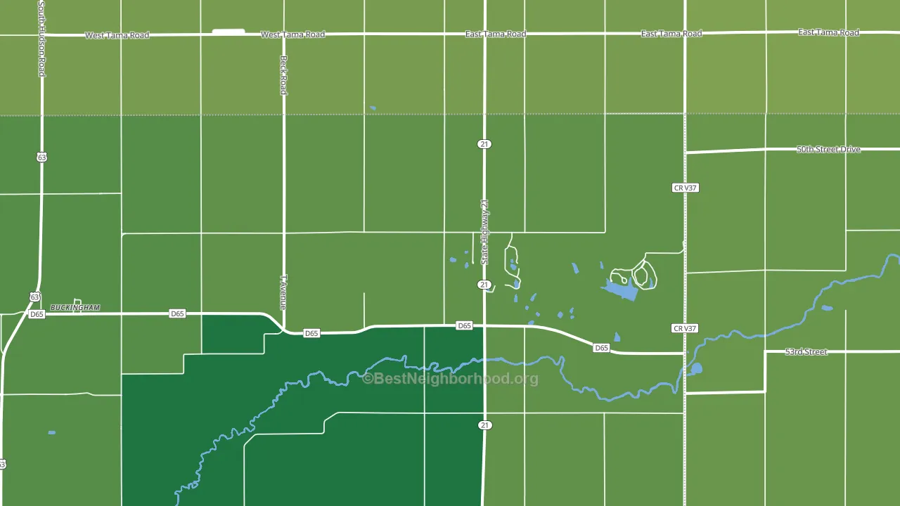 Buckingham, IA block-group voter-turnout map