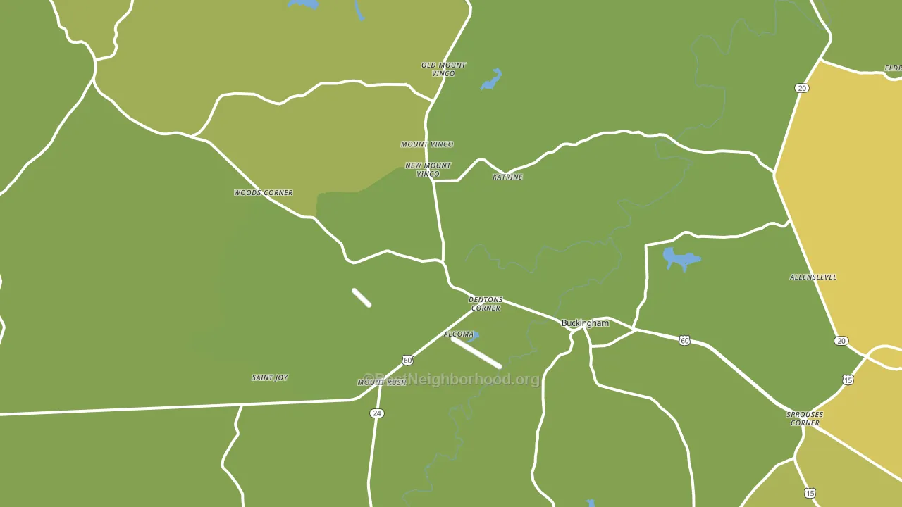 Buckingham, VA block-group voter-turnout map