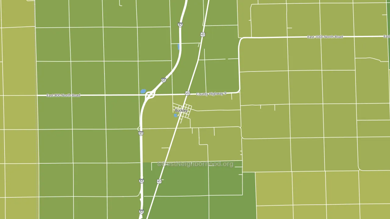 Buckley, IL block-group voter-turnout map
