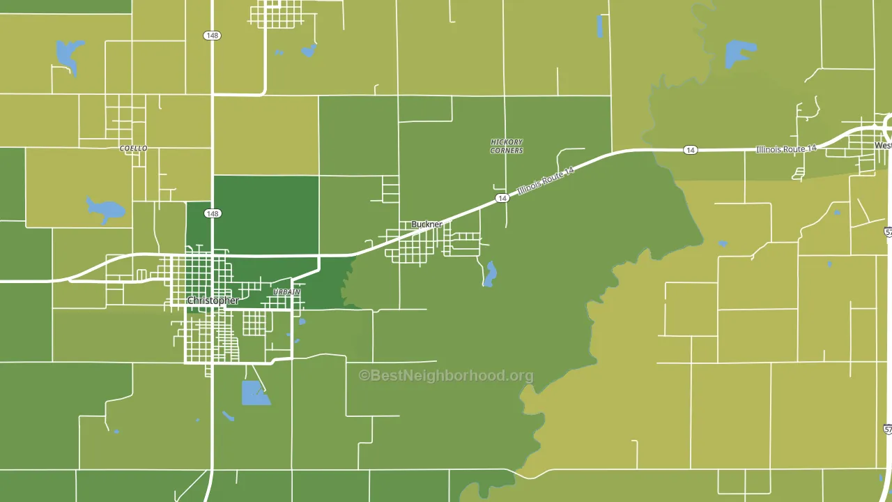 Buckner, IL block-group voter-turnout map