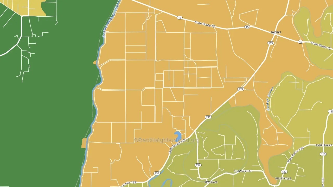 Buckner, LA block-group voter-turnout map