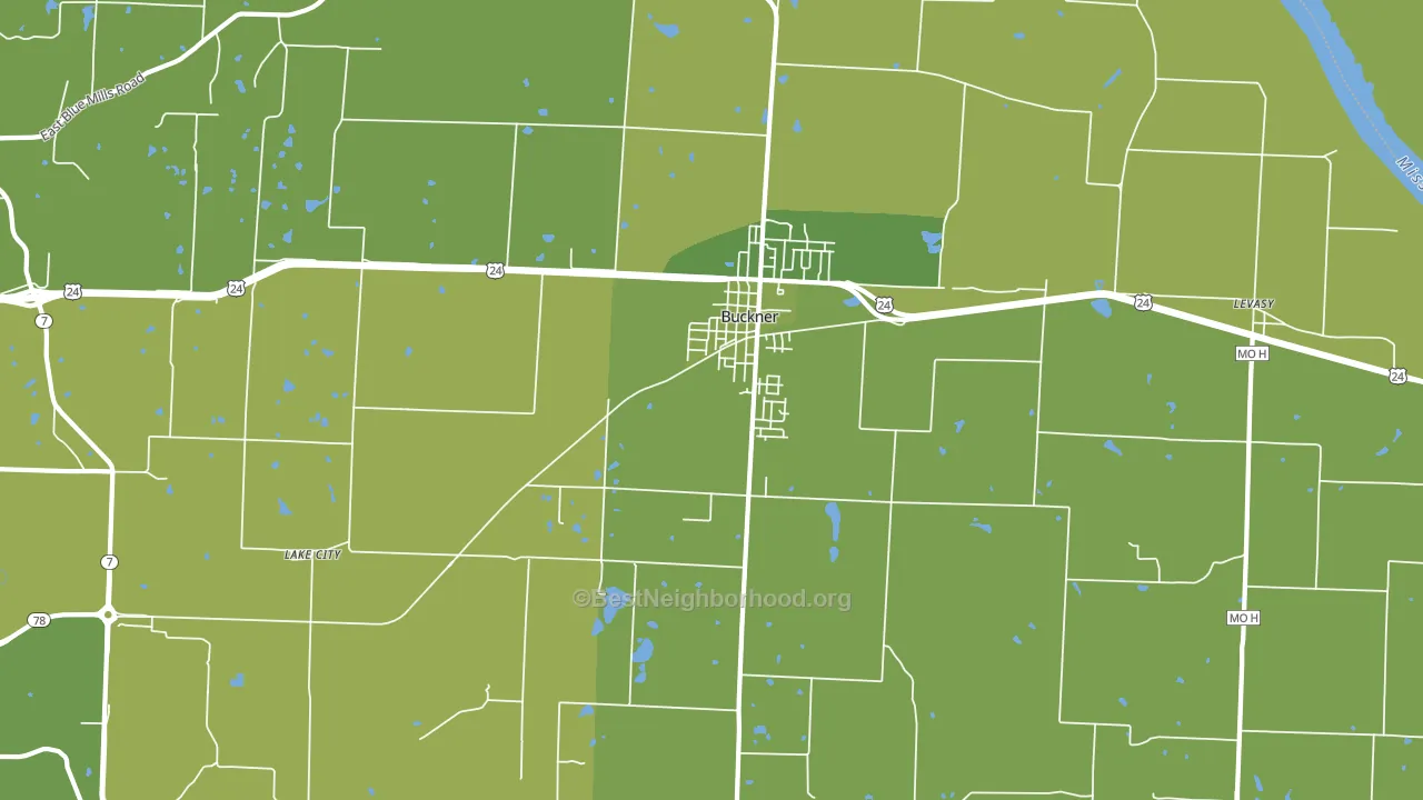 Buckner, MO block-group voter-turnout map
