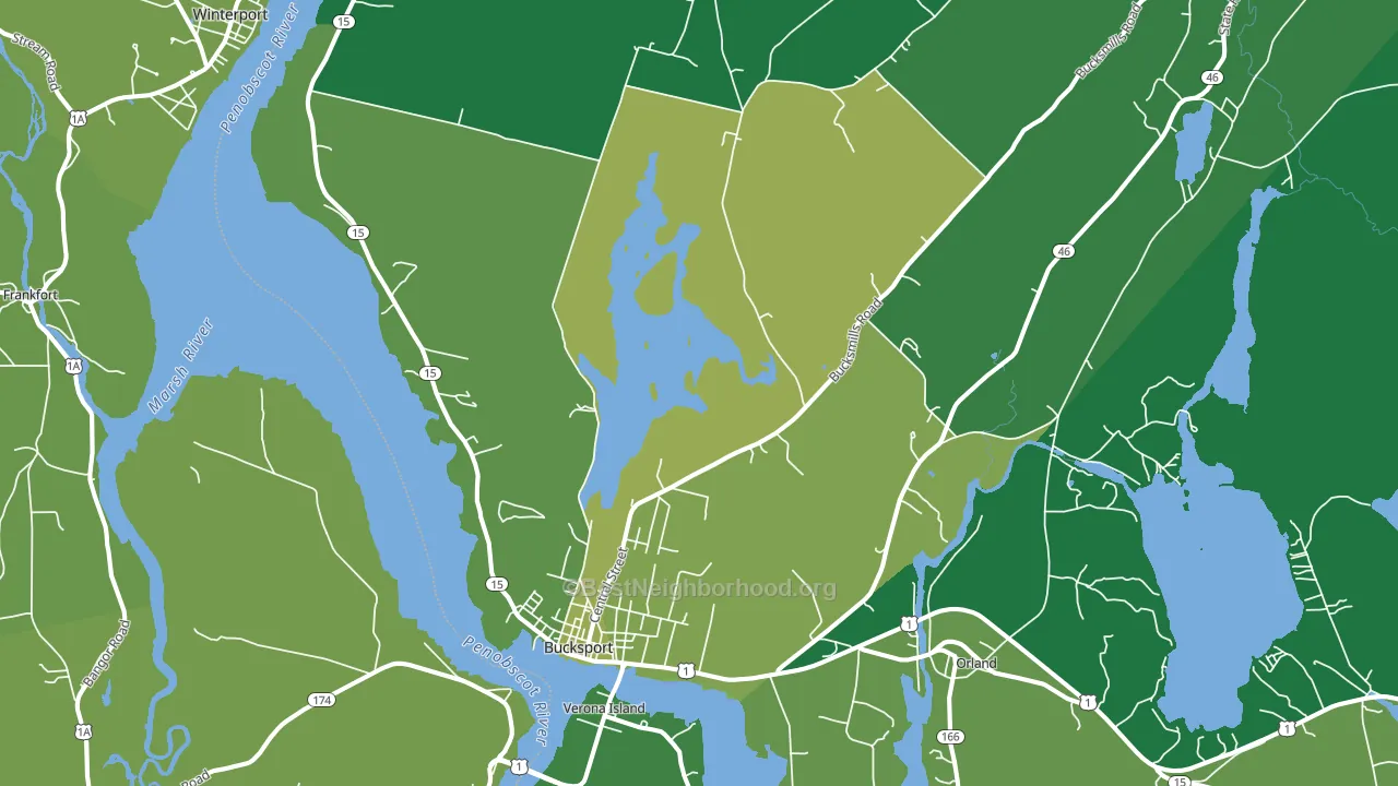 Bucksport, ME block-group voter-turnout map
