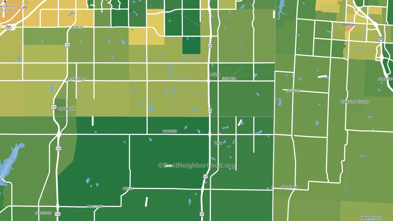 Bucyrus, KS block-group voter-turnout map