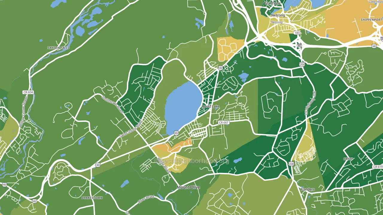 Budd Lake, NJ block-group voter-turnout map