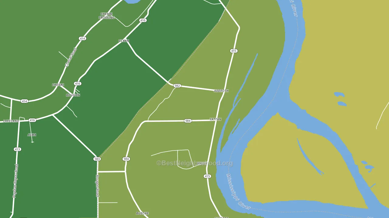 Bueche, LA block-group voter-turnout map