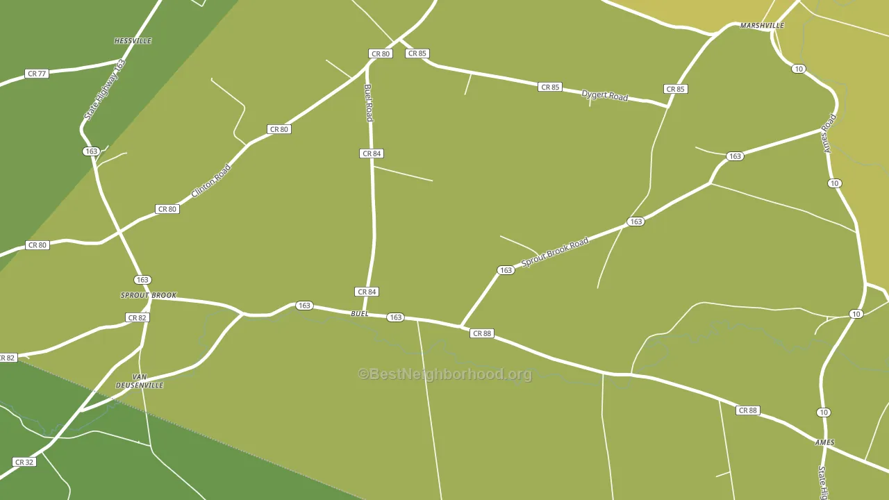 Buel, NY block-group voter-turnout map