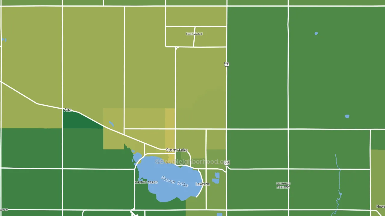 Buena Vista County, IA block-group voter-turnout map