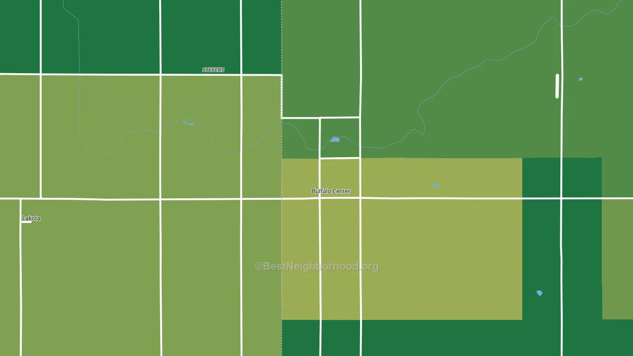Buffalo Center, IA block-group voter-turnout map