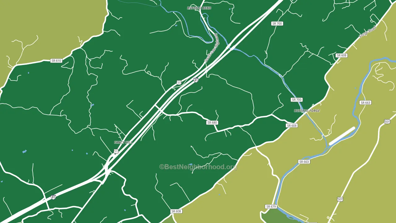 Buffalo Forge, VA block-group voter-turnout map