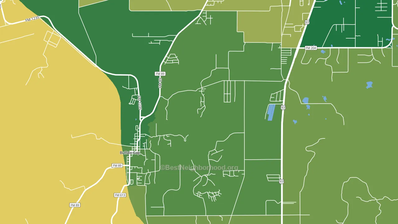 Buffalo Gap, TX block-group voter-turnout map