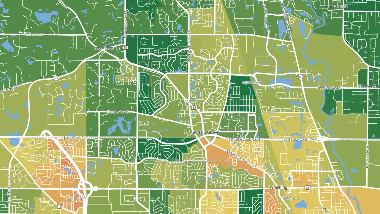 Buffalo Grove, IL block-group voter-turnout map