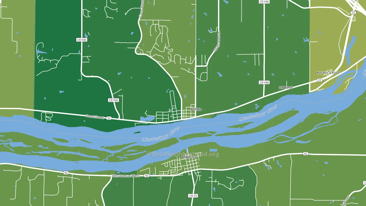 Buffalo, IA block-group voter-turnout map