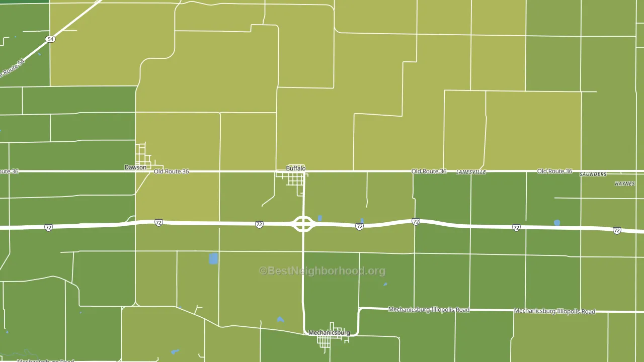 Buffalo, IL block-group voter-turnout map
