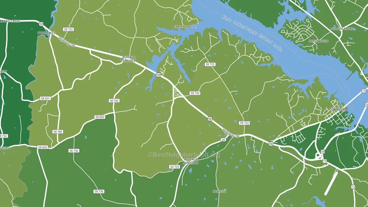Buffalo Junction, VA block-group voter-turnout map