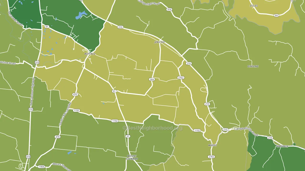 Buffalo, KY block-group voter-turnout map