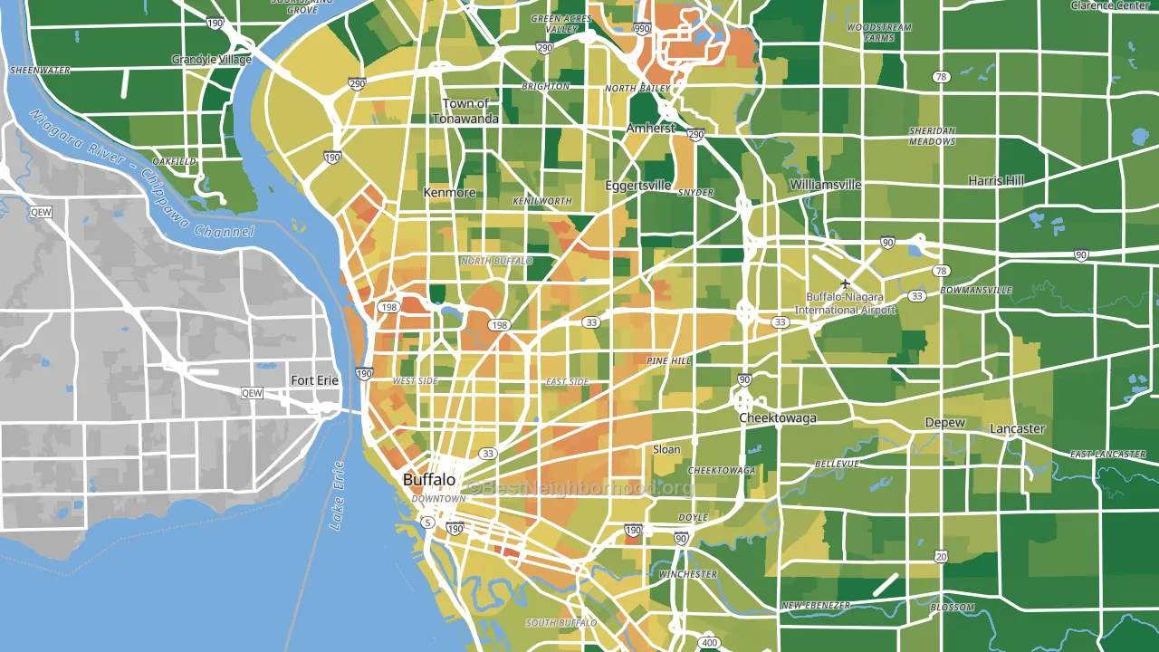 Buffalo, NY block-group voter-turnout map