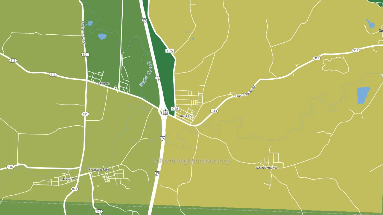 Buffalo, OH block-group voter-turnout map
