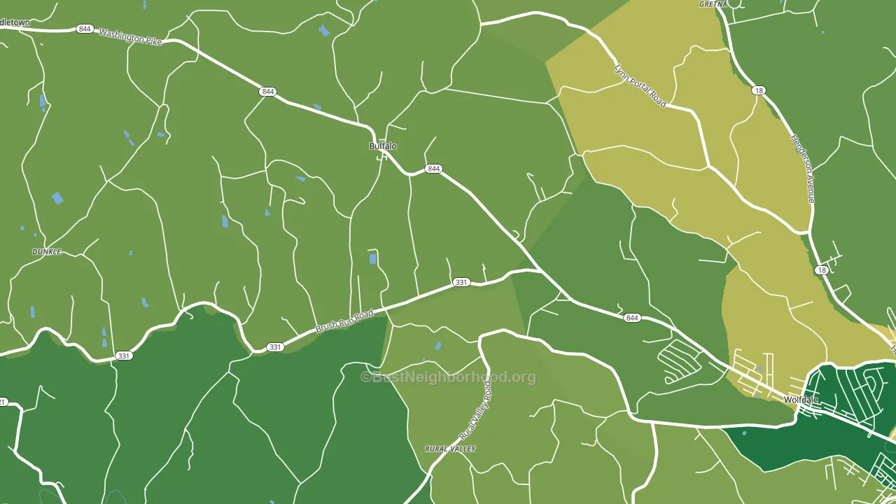 Buffalo, PA block-group voter-turnout map