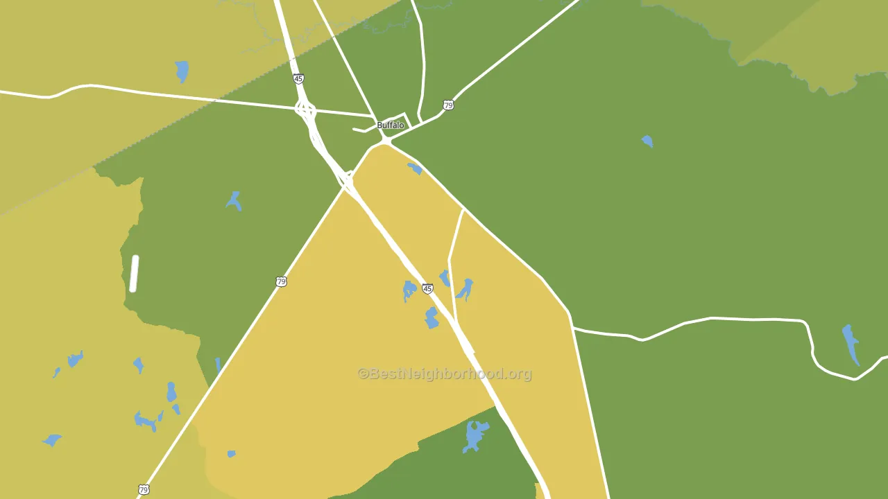 Buffalo, TX block-group voter-turnout map