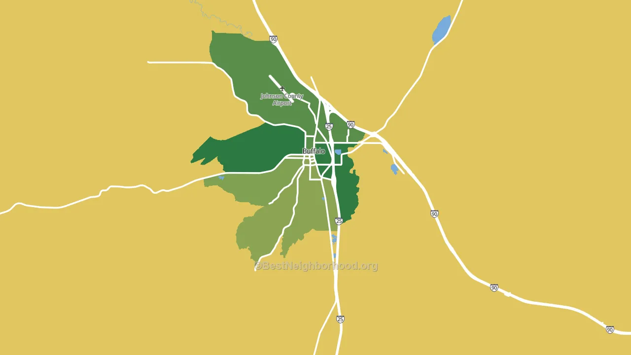 Buffalo, WY block-group voter-turnout map