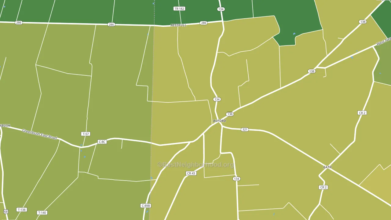 Buford, OH block-group voter-turnout map