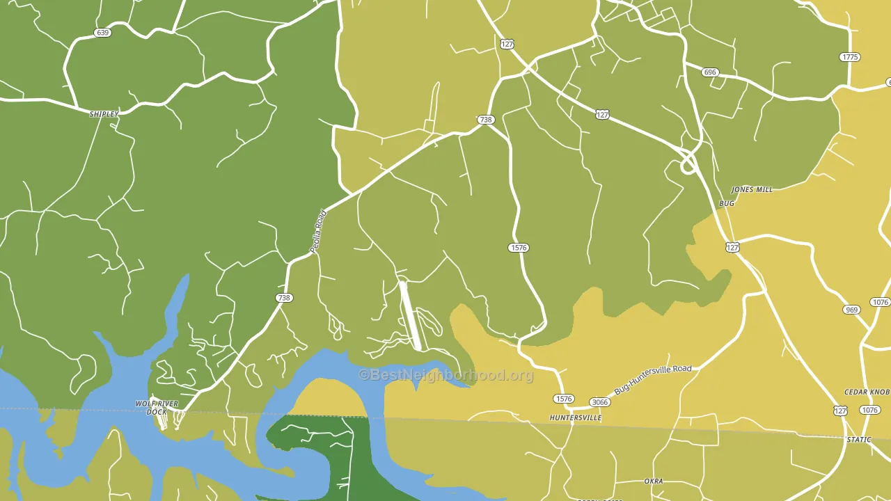 Bug, KY block-group voter-turnout map