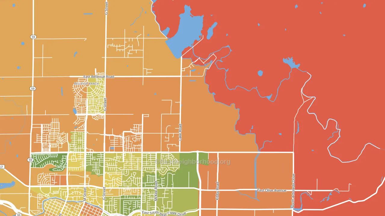 Buhach, CA block-group voter-turnout map