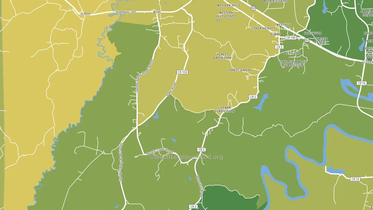 Buhl, AL block-group voter-turnout map