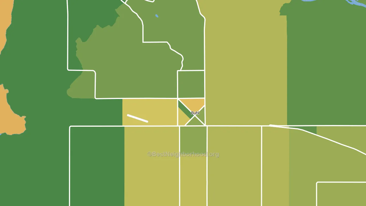 Buhl, ID block-group voter-turnout map