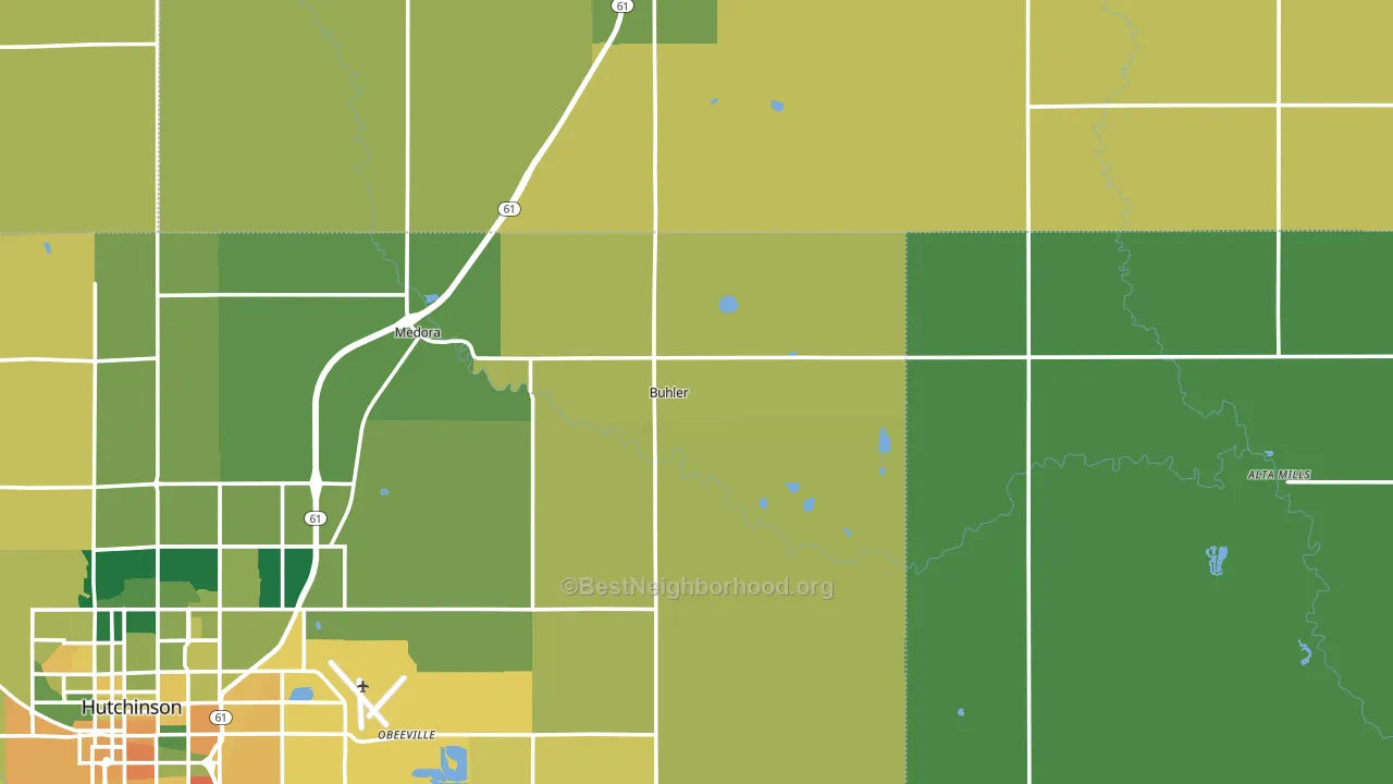 Buhler, KS block-group voter-turnout map