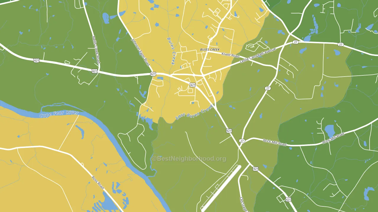Buies Creek, NC block-group voter-turnout map