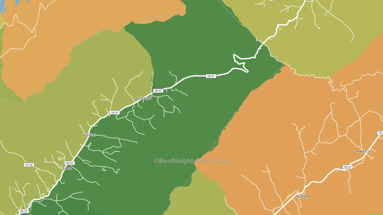 Buladeen, TN block-group voter-turnout map