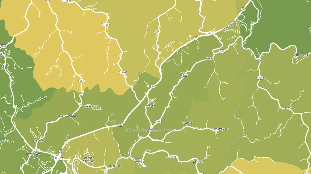 Bulan, KY block-group voter-turnout map