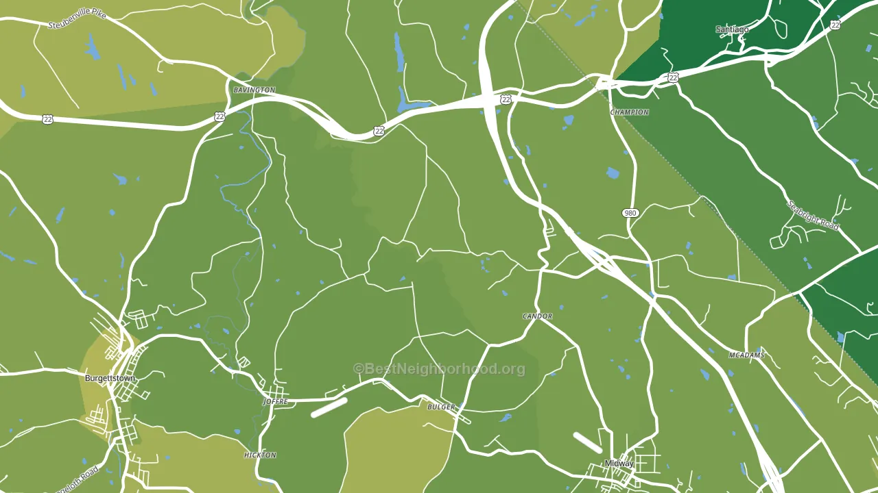 Bulger, PA block-group voter-turnout map