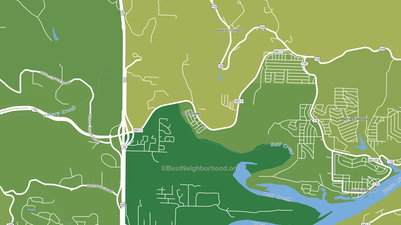 Bull Creek, MO block-group voter-turnout map