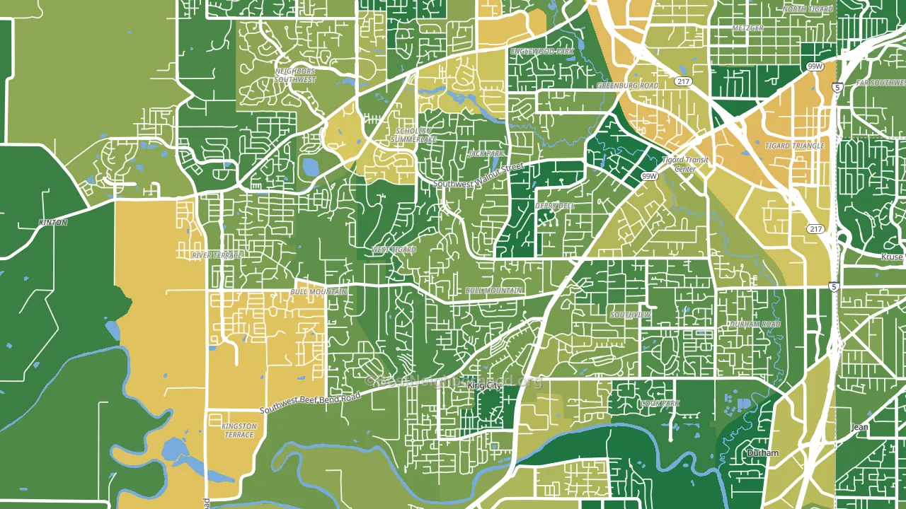 Bull Mountain, Tigard, OR block-group voter-turnout map