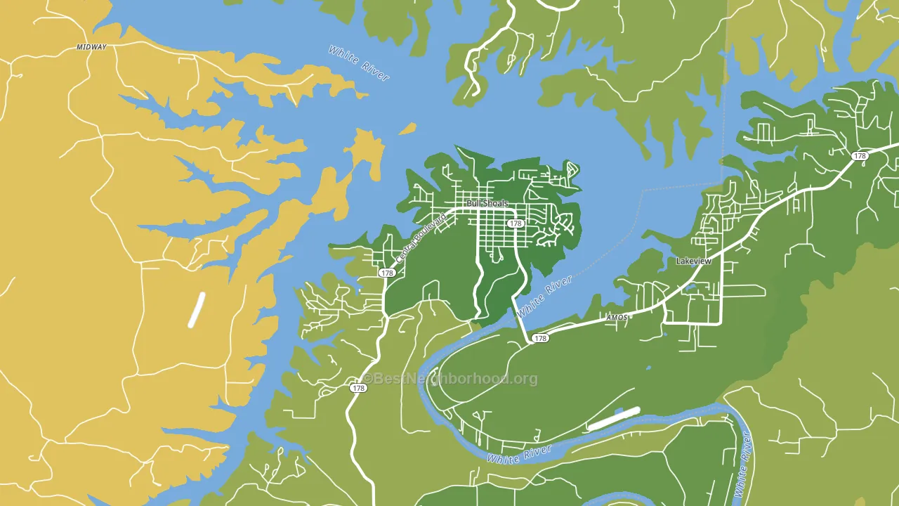 Bull Shoals, AR block-group voter-turnout map