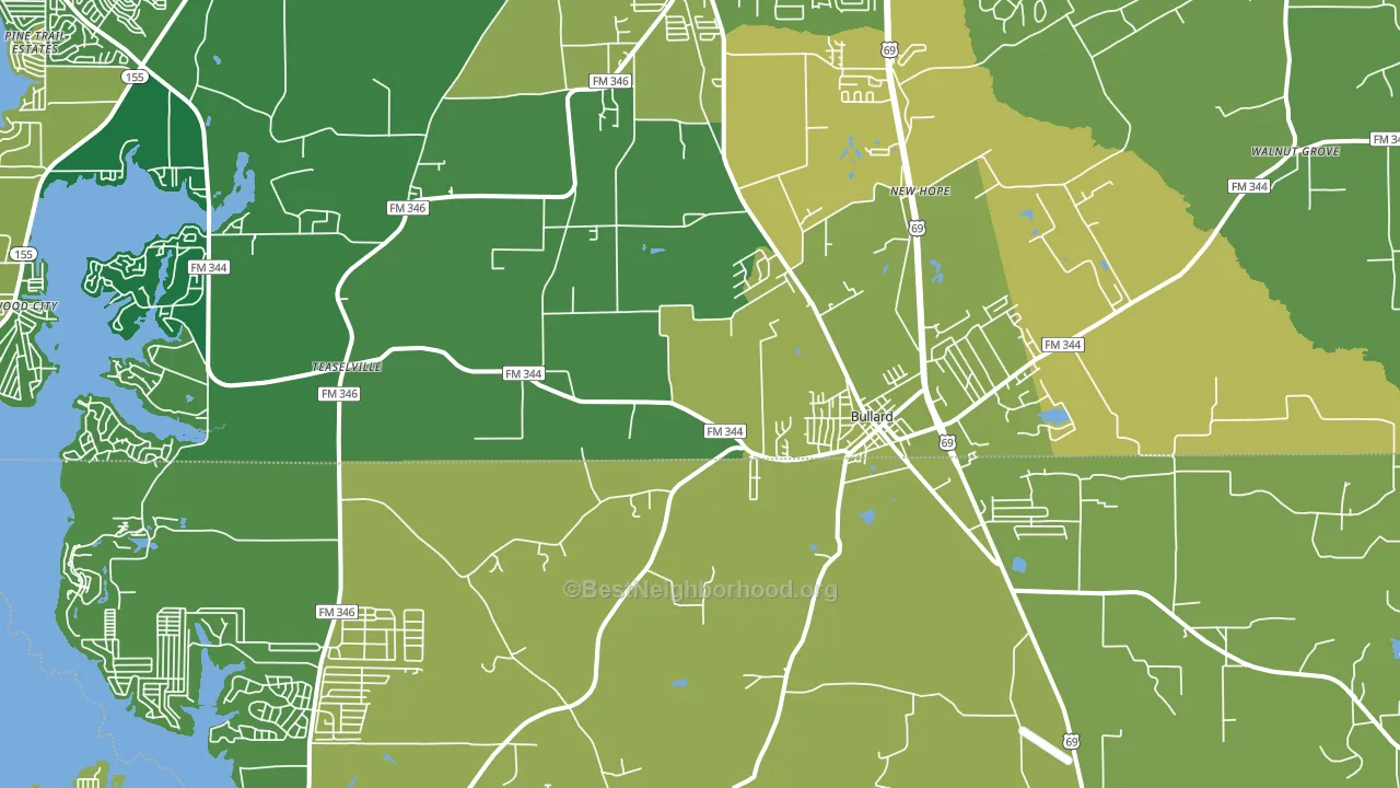 Bullard, TX block-group voter-turnout map