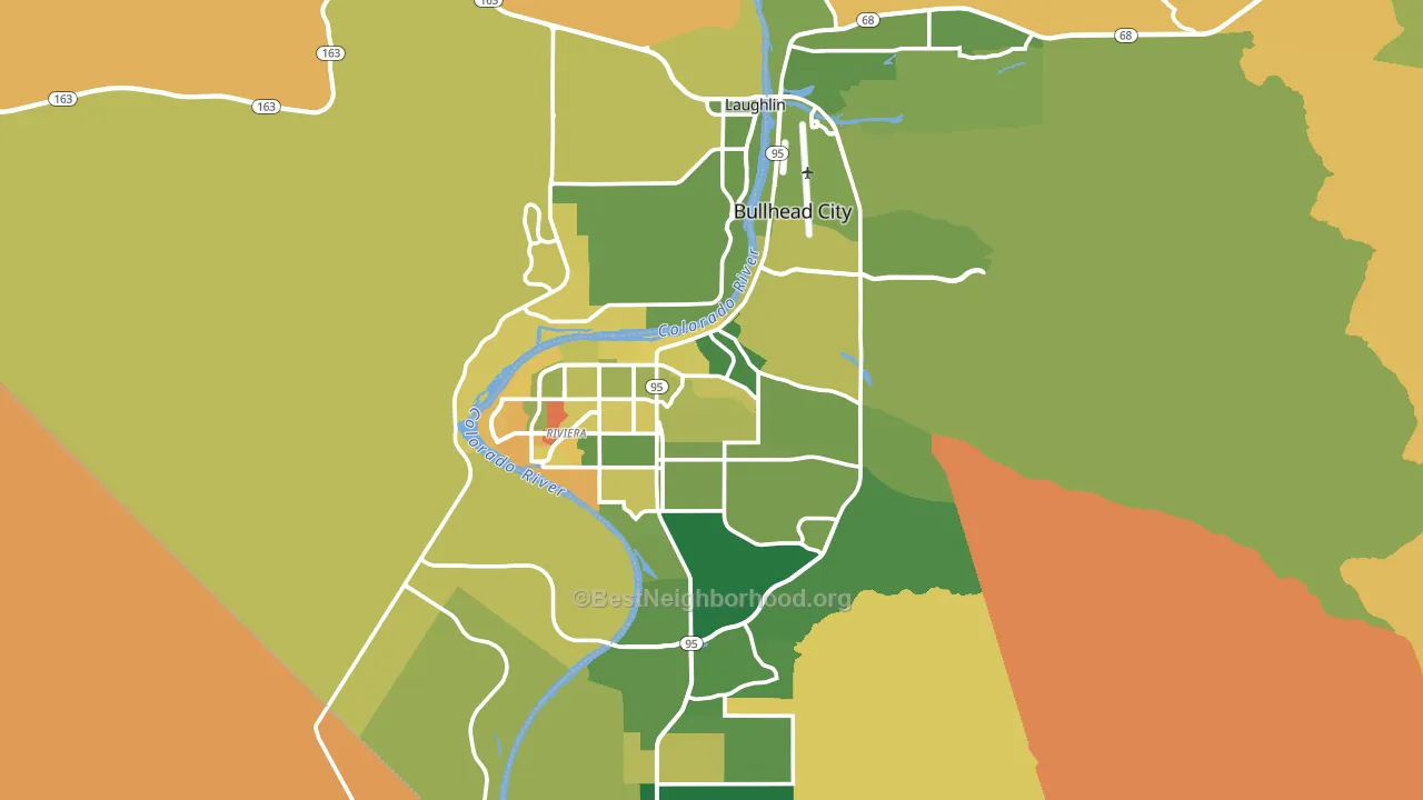 Bullhead City, AZ block-group voter-turnout map