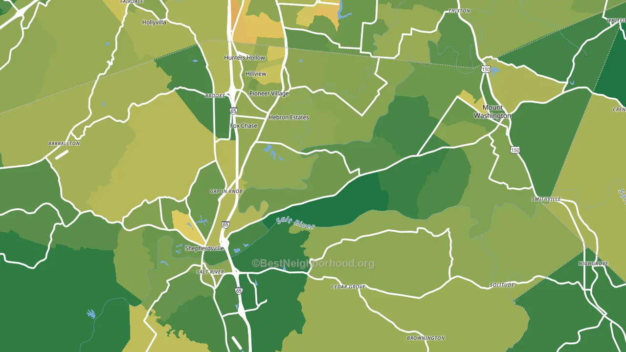 Bullitt County, KY block-group voter-turnout map