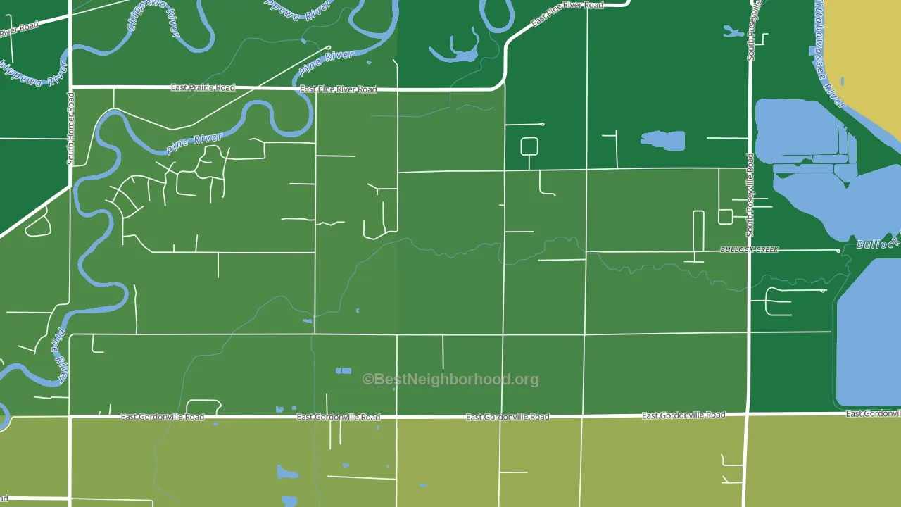 Bullock Creek, MI block-group voter-turnout map
